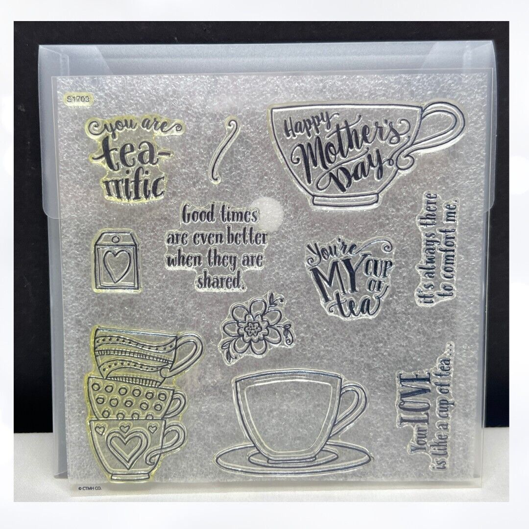 Close To My Heart TEA-RRIFIC Tea Party Cup Mothers Day Rubber Stamps