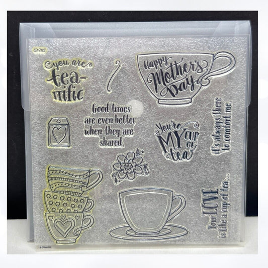 Close To My Heart TEA-RRIFIC Tea Party Cup Mothers Day Rubber Stamps