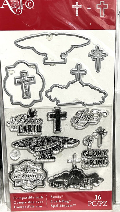 Recollections Art-C CHRISTMAS Holiday Truck Religious Rubber Stamps lot of 4