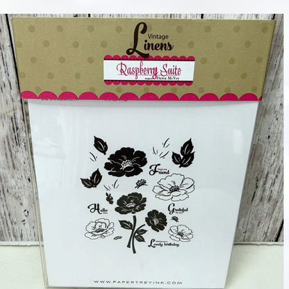 Papertrey Ink VINTAGE LINENS Floral Flowers Rubber Stamps