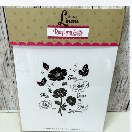 Papertrey Ink VINTAGE LINENS Floral Flowers Rubber Stamps