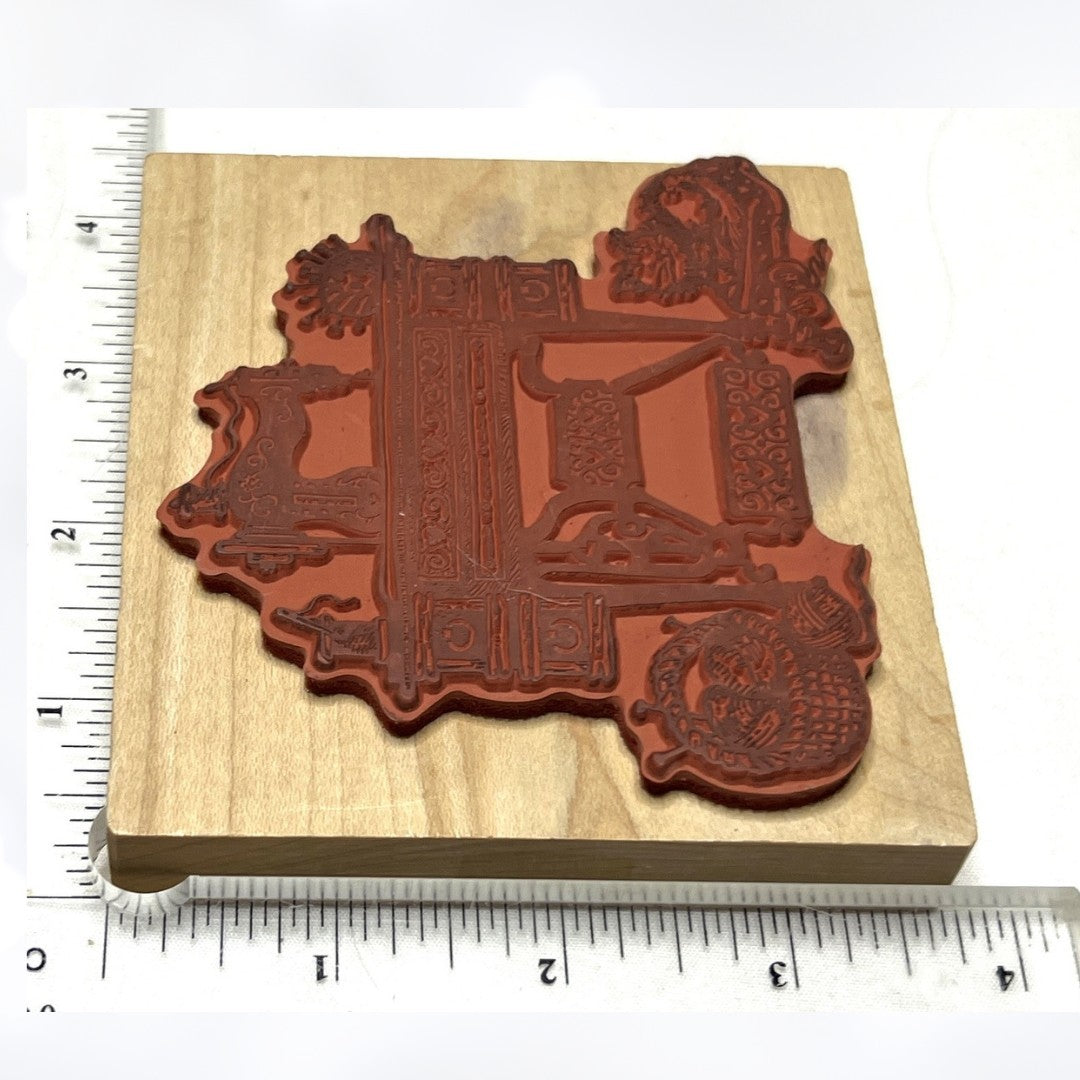 PSX ANTIQUE SEWING MACHINE Vintage Sew K-1463 Rubber Stamp