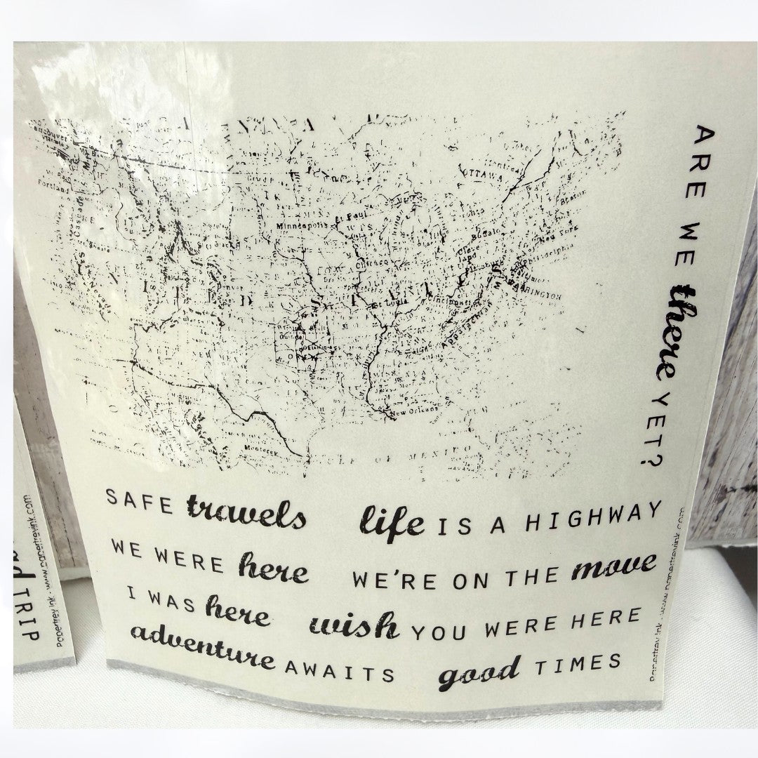 Papertrey Ink ROAD TRIP USA Map Journey Travel Rubber Stamps