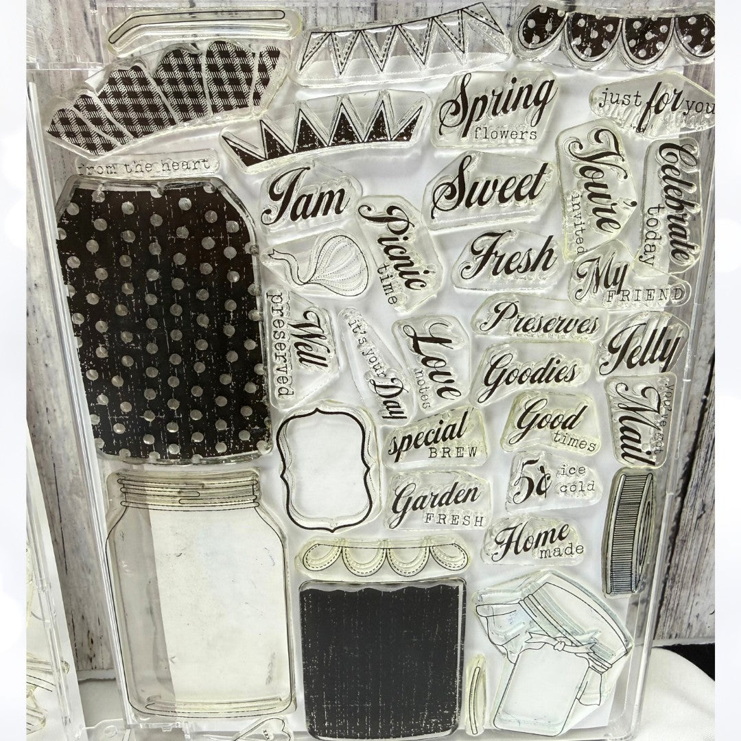 Papertrey Ink FRIENDSHIP JAR Spring Fillers Easter Valentine Rubber Stamps AS IS