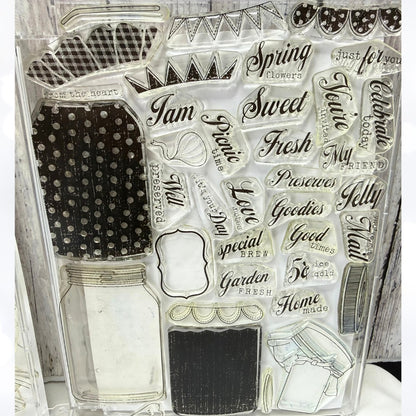 Papertrey Ink FRIENDSHIP JAR Spring Fillers Easter Valentine Rubber Stamps AS IS