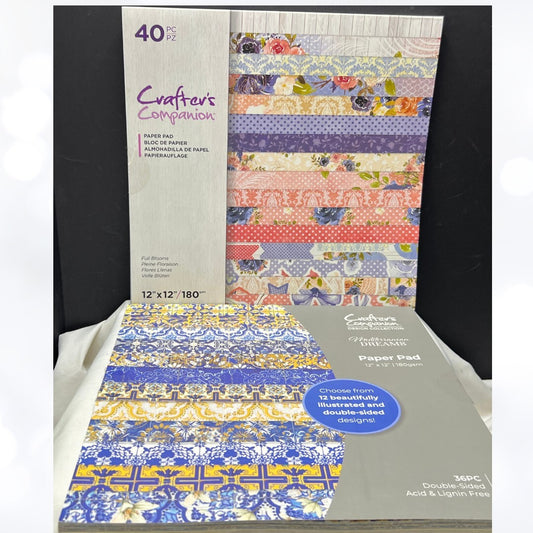 Crafters Companion FULL BLOOMS Mediterranean 12x12 Cardstock Paper