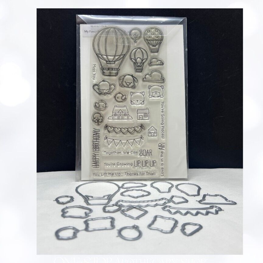 My Favorite Things UP IN THE AIR Hot Balloon Animals Rubber Stamps Dies