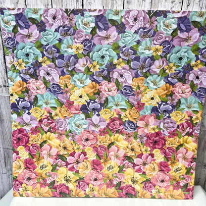 Stampin Up HUES OF HAPPINESS Floral 12x12 Cardstock Paper DSP 12 Sheets