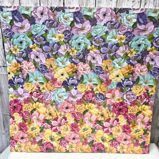 Stampin Up HUES OF HAPPINESS Floral 12x12 Cardstock Paper DSP 12 Sheets