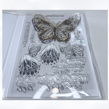 Stampin Up BEAUTIFUL BUTTERFLIES Butterfly Rubber Stamps Embossing Folder