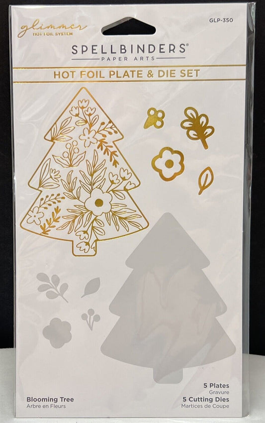 Spellbinders BLOOMING TREE Glimmer Christmas Holiday Hot Foil Plates Dies