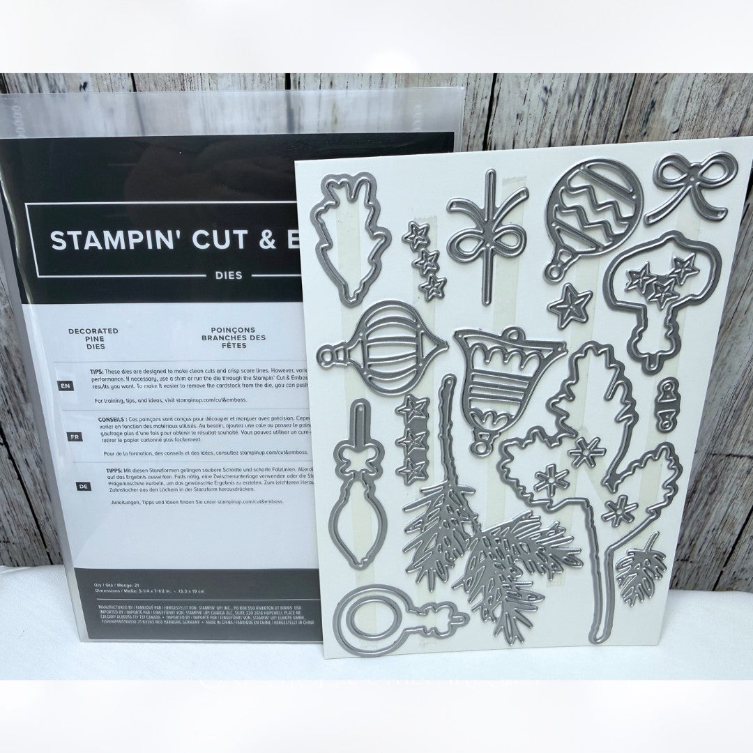 Stampin Up DECORATED PINES Christmas Ornaments Dies