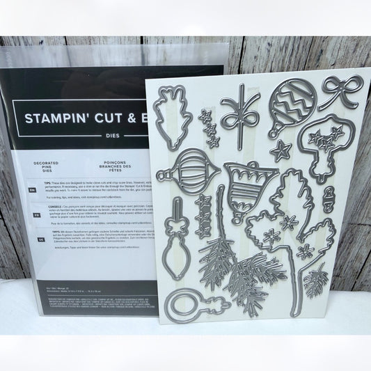Stampin Up DECORATED PINES Christmas Ornaments Dies