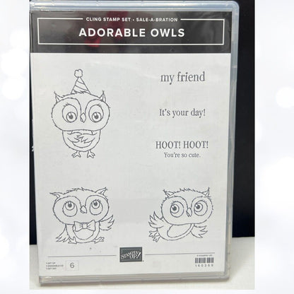 Stampin Up ADORABLE OWLS Birds Rubber Stamps