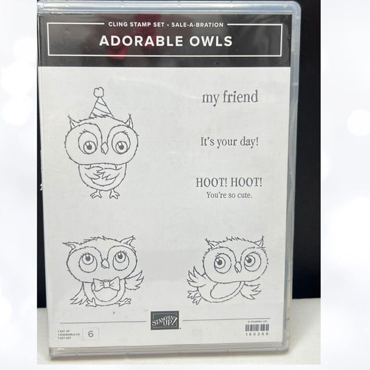 Stampin Up ADORABLE OWLS Birds Rubber Stamps
