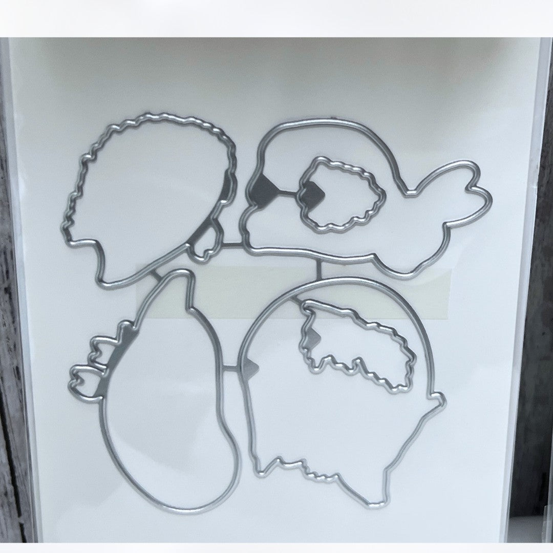 Hero Arts GARDEN CRITTERS Winter Cats Rabbit Owl Rubber Stamps Dies