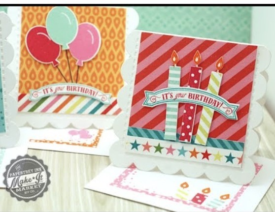 Papertrey Ink PARTY POPS Make It Market Birthday Rubber Stamps Dies Kit Rare