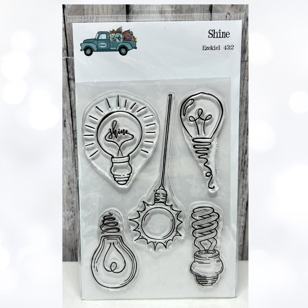By the Well 4 God SHINE Lightbulbs Religious Bible Journaling Rubber S ...