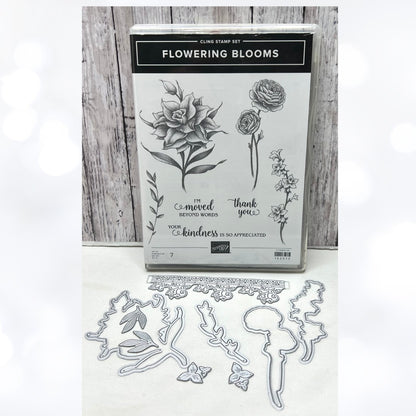 Stampin Up FLOWERING BLOOMS Flowers Rubber Stamps Dies