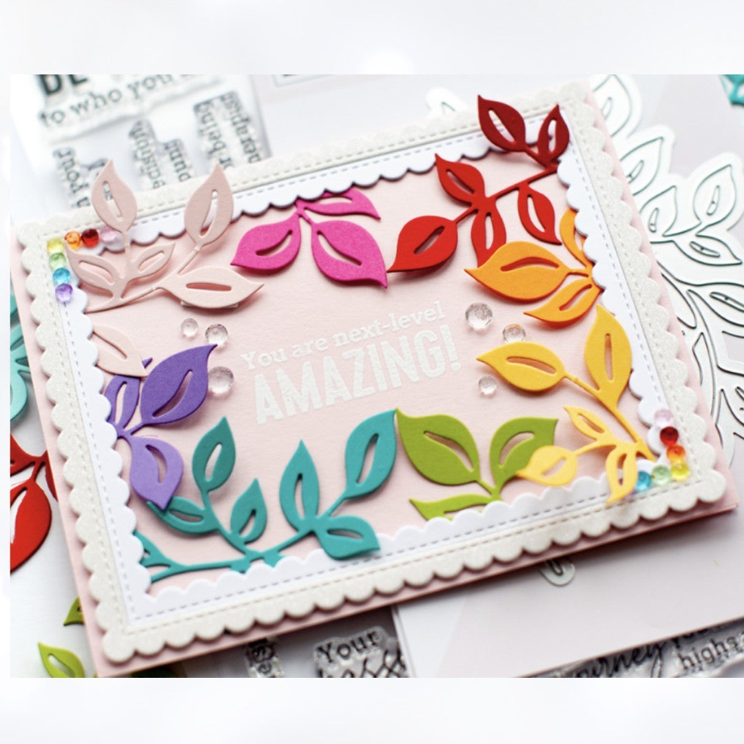 Pinkfresh Studio ARTISTIC BLOOMS Curvy Leaves Flower Dies