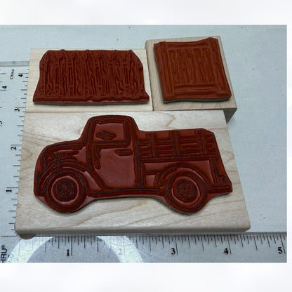 Judith Heather Stamps FARM Truck Windmill Fence Gate Rubber Stamps Lot of 5