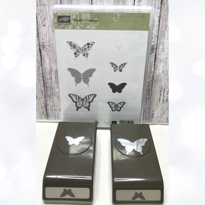 Stampin Up PAPILLON POTPOURRI Butterfly Butterflies Rubber Stamps Punch Punches 