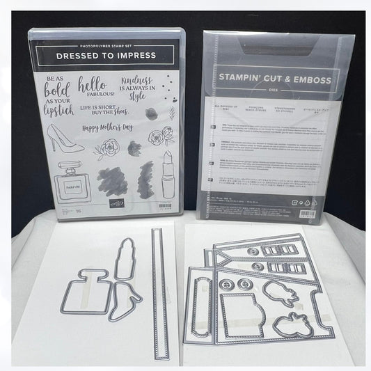 Stampin Up DRESSED TO IMPRESS All Dressed Up Makeup Fashion Rubber Stamps Dies
