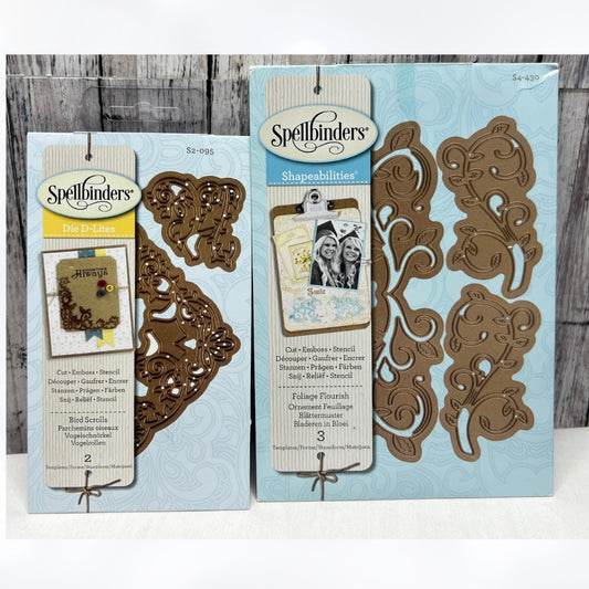 Spellbinders BIRD SCROLLS Foliage Flourish Dies
