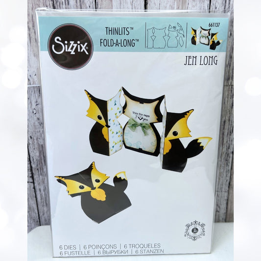 Sizzix FOX LABEL Fold Along 661137 Thinlits Dies
