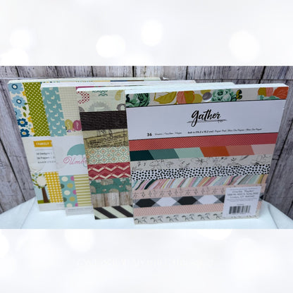 Crate Paper Pebbles 6X6 PAPER PACKS Scrapbook Cardstock Lot of 4
