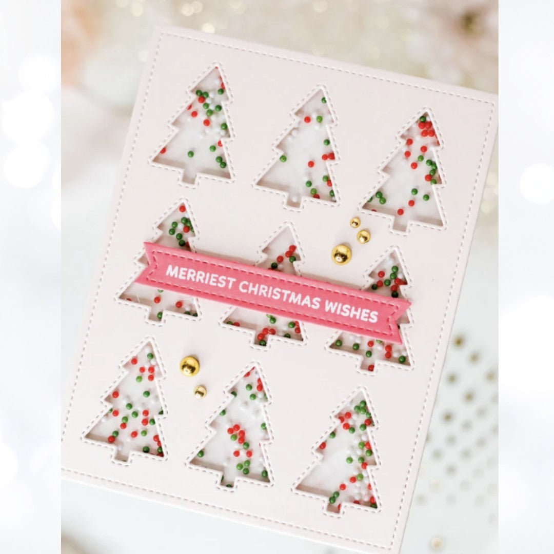 Pretty Pink Posh TREE COVER PLATE Christmas Trees Background Die