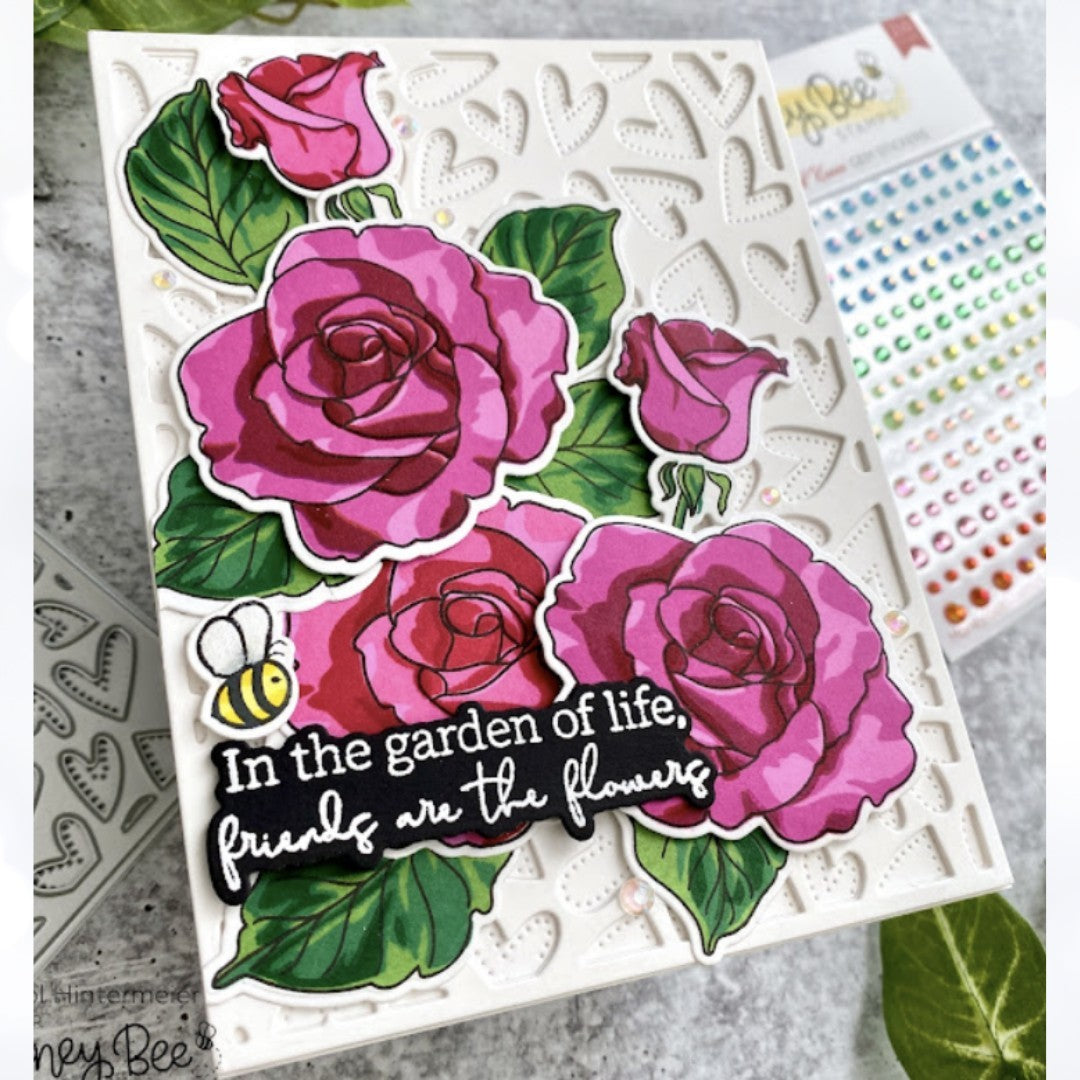 Honey Bee Stamps ANTIQUE LAYERING ROSES Flowers Floral Layering Rubber Stamps