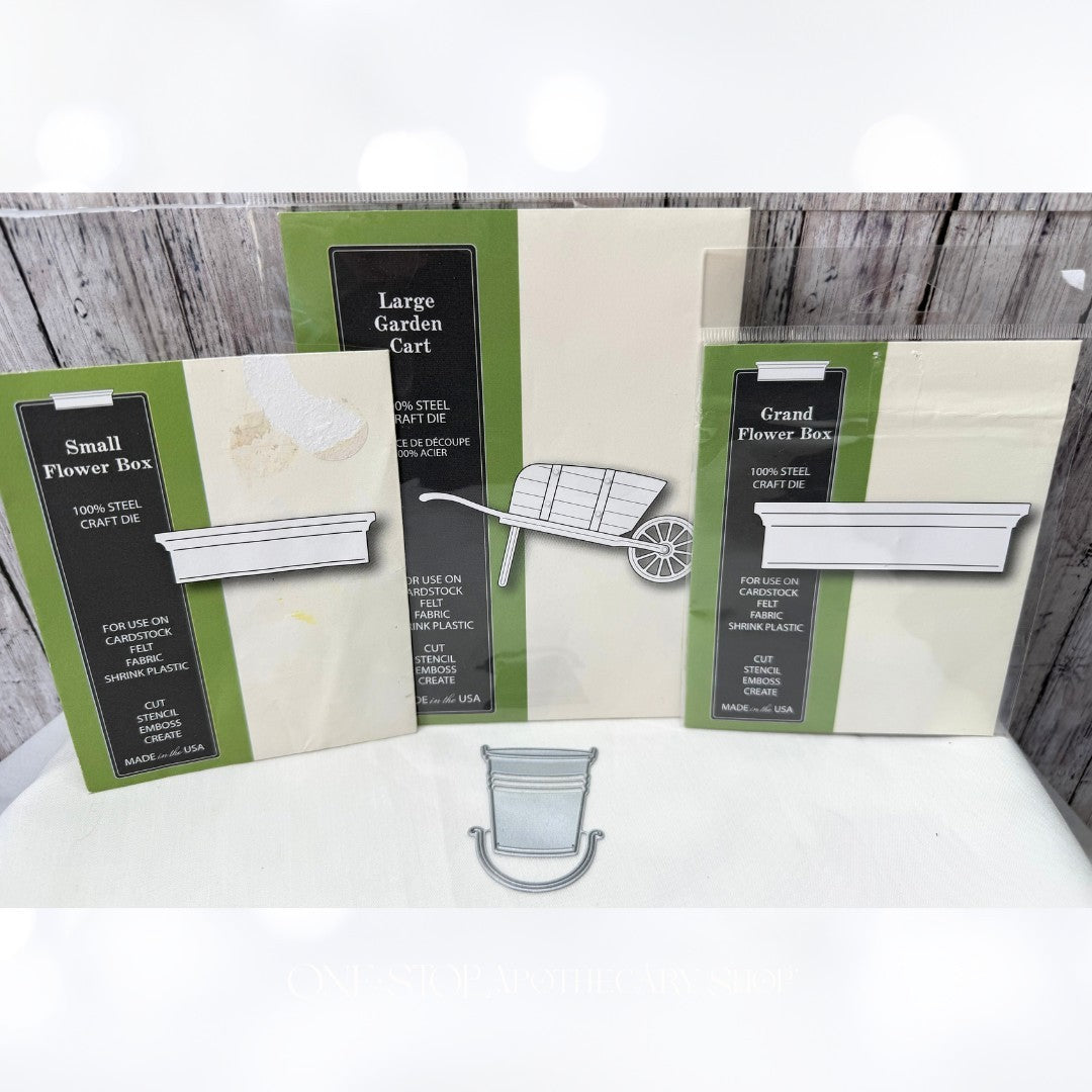 Memory Box GARDEN CART Flower Box Bucket Dies Lot of 4