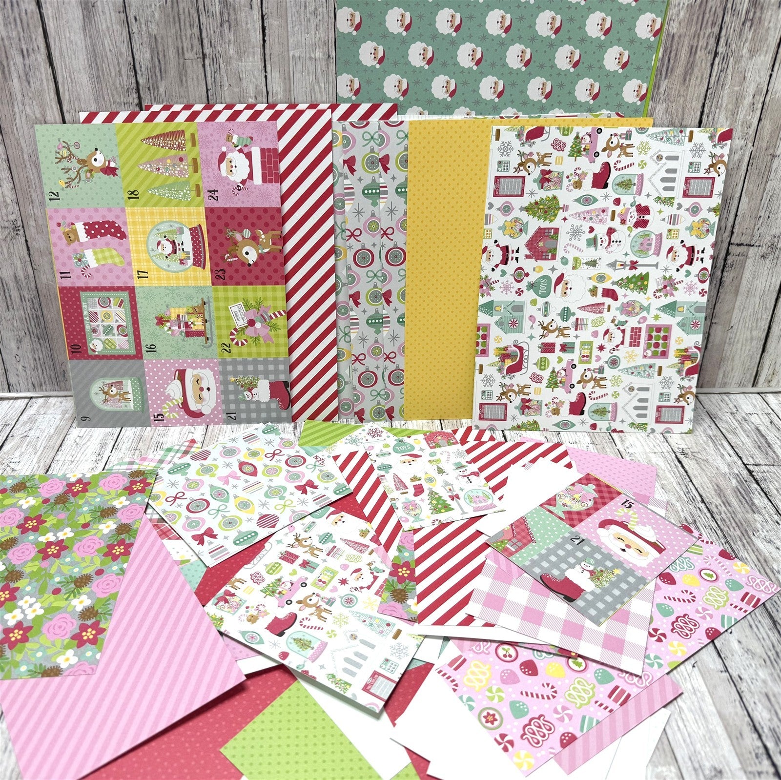 Doodlebug Designs MERRY & BRIGHT ALBUM KIT Christmas 6x8 Paper Scrapbook Lot