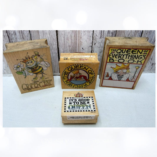 Mary Engelbreit QUEEN Bee Kitchen Books Rubber Stamps Lot of 4