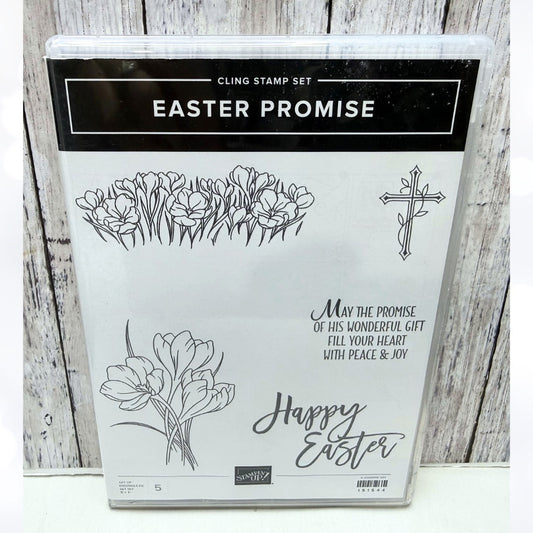 Stampin Up EASTER PROMISE Cross Religious Rubber Stamps