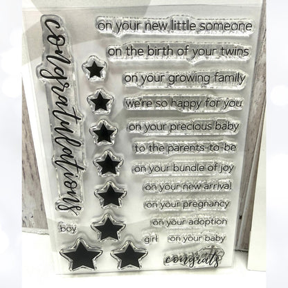 Altenew BUNDLE OF JOY Baby Boy Girl Shower Sentiments Rubber Stamps Dies