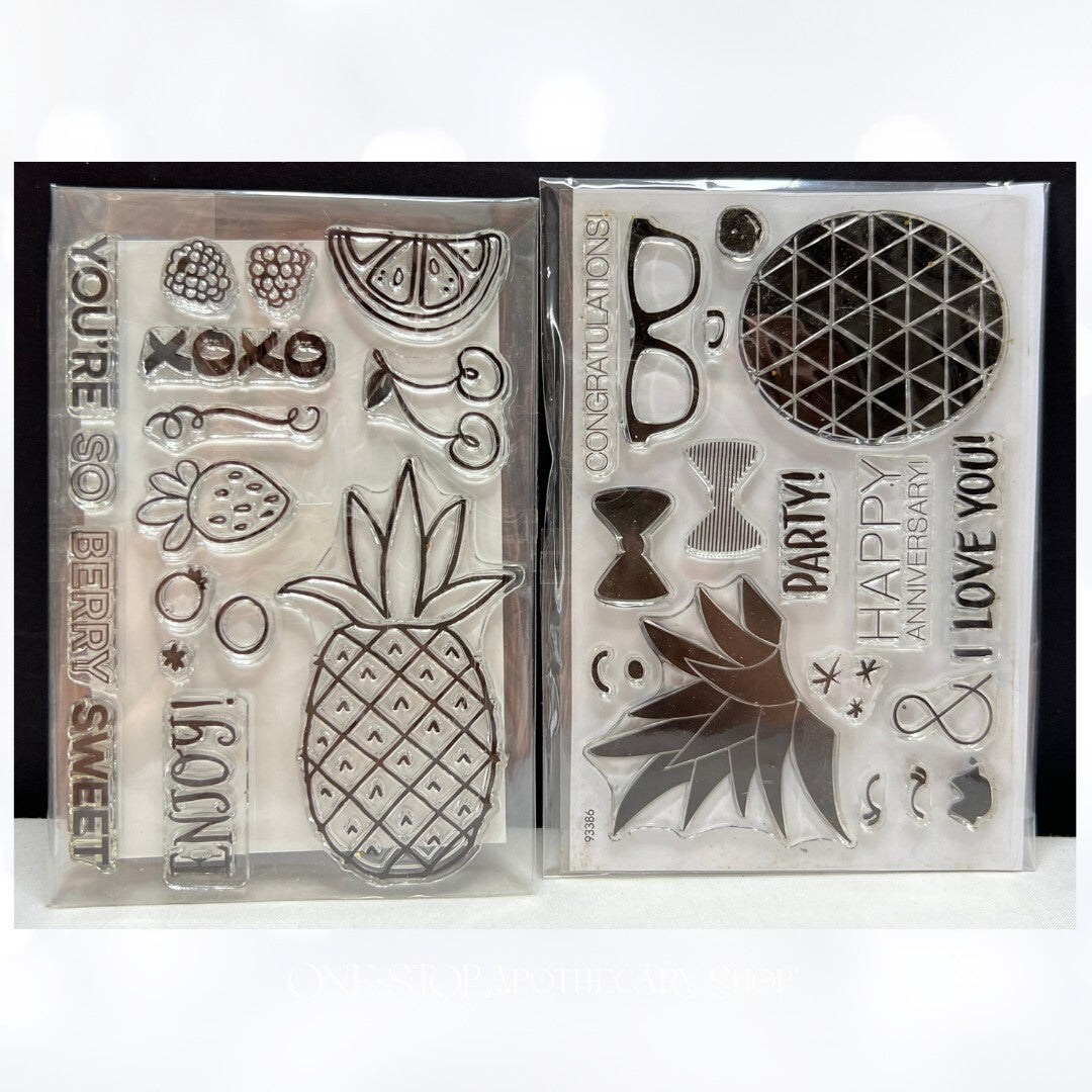 PINEAPPLE Funny Fruit Rubber Stamps