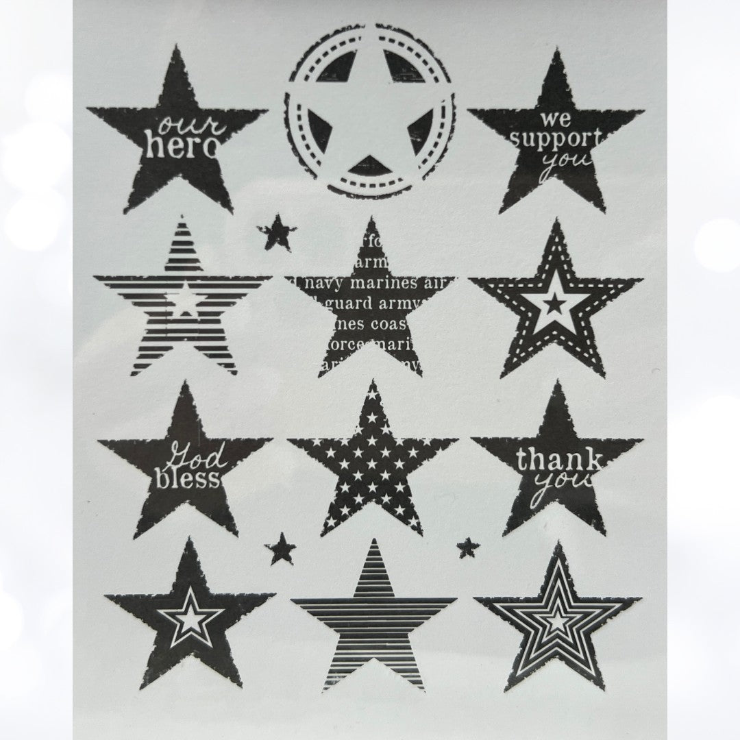 Papertrey Ink MILITARY STARS Rubber Stamps