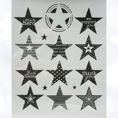 Papertrey Ink MILITARY STARS Rubber Stamps