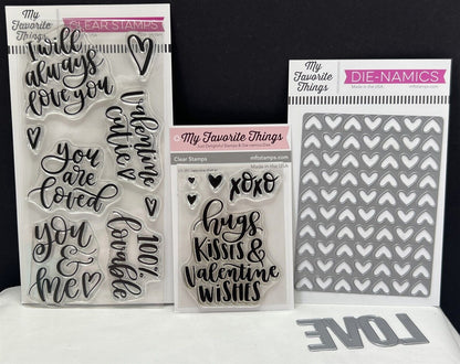 My Favorite Things 100% LOVABLE Full Of Heart Valentines Day Rubber Stamps Dies