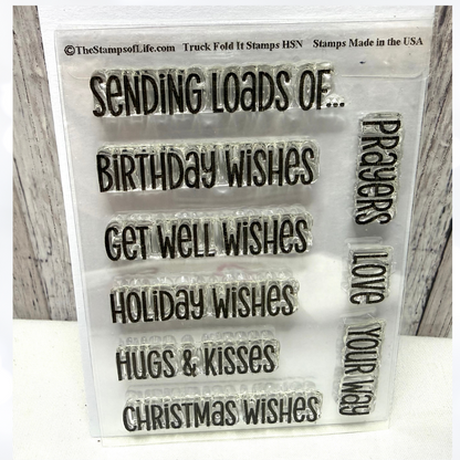 The Stamps of Life 5X7 TRUCK FOLD ITs Pickup Dies & Rubber Stamps