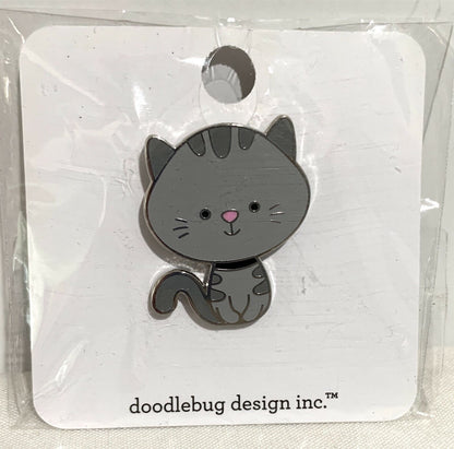 Doodlebug Design CAT  Kitty Kitten Enamel Pin Brooch NIP