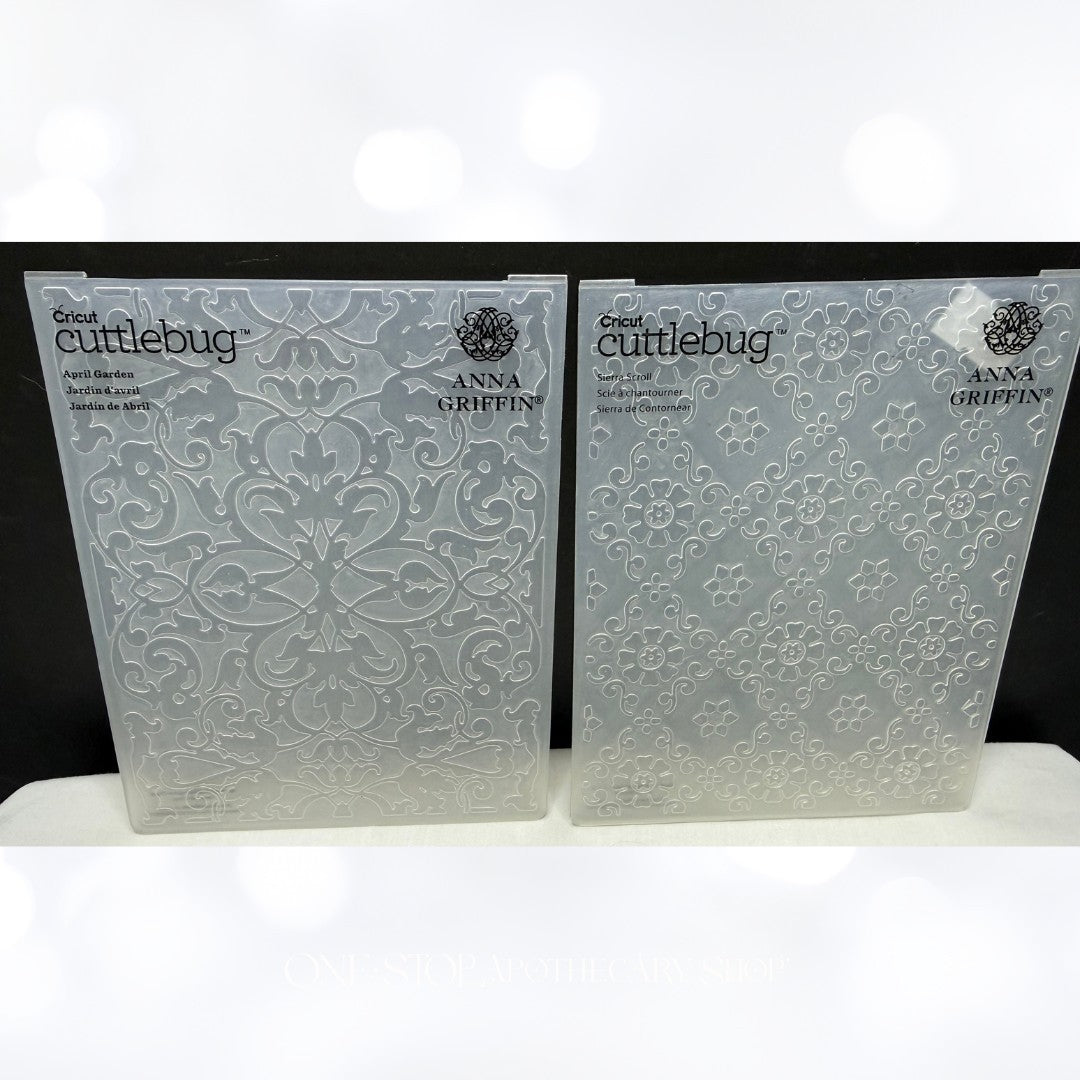 Anna Griffin APRIL GARDEN Paisley Floral Embossing Folders Lot of 4