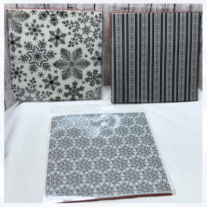Hero Arts SNOWFLAKES Blanket Southwest Christmas Background Rubber Stamps Lot