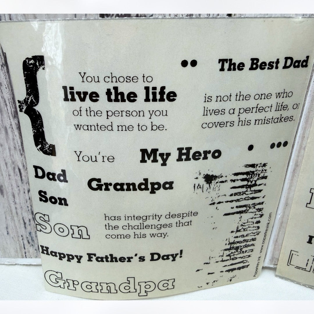 Papertrey Ink MY HERO MY DAD Fathers Day Sentiments Rubber Stamps