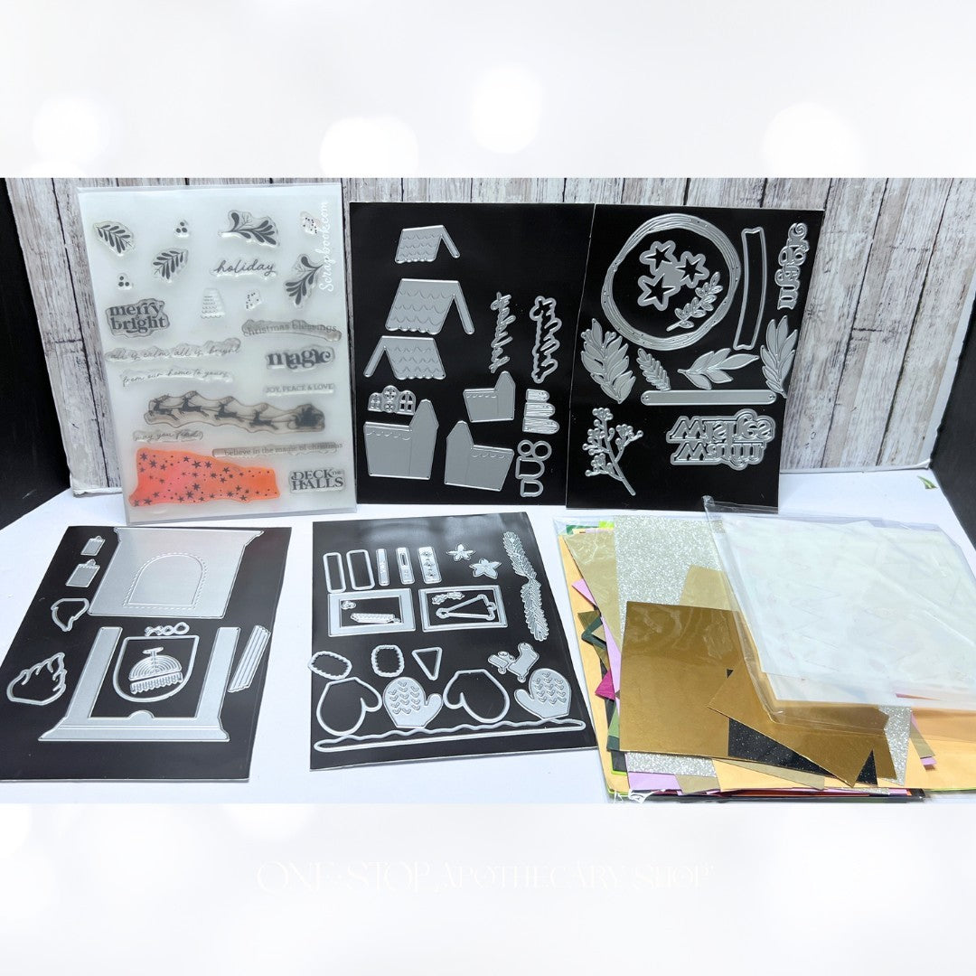 Scrapbook & Cards Today HOLIDAY MAGIC Gingerbread Christmas Rubber Stamps Kit