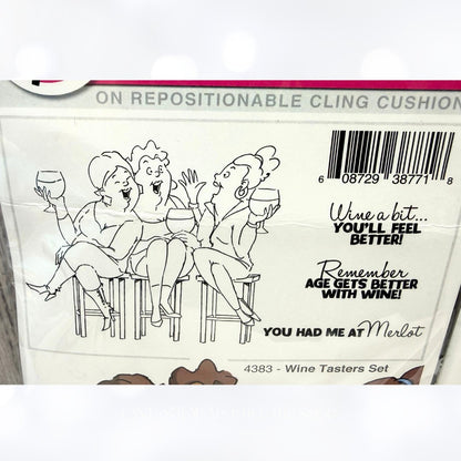 Art Impressions Girlfriends WINE TASTERS In the Tub Funny Rubber Stamps Lot