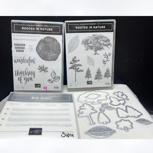 Stampin Up ROOTED IN NATURE Trees Roots Rubber Stamps Framelits Dies