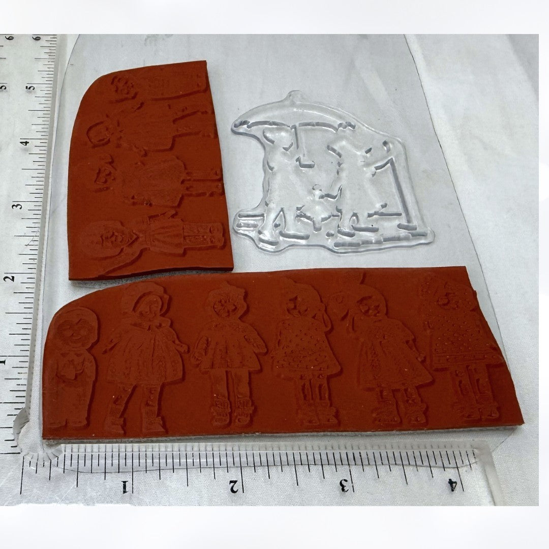 ART DOLLS Children Mixed Media Rubber Stamps Lot